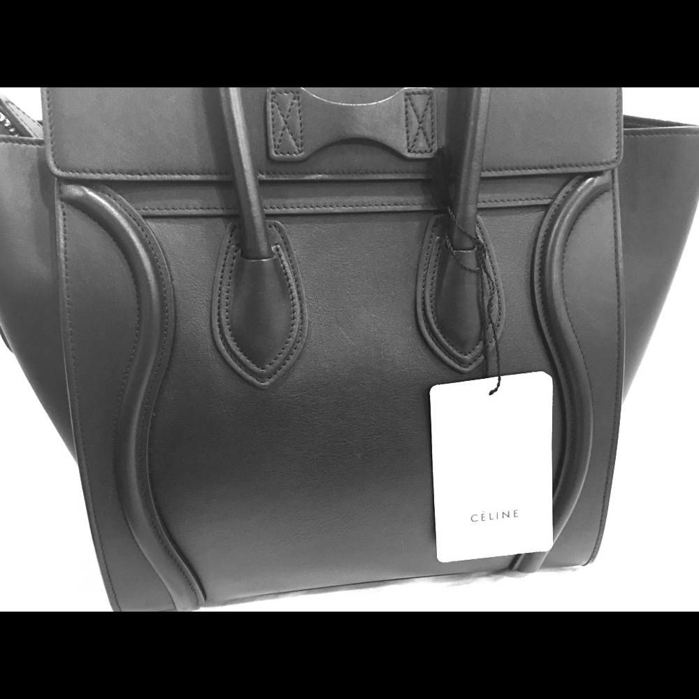 Celine Micro Luggage in Black Calfskin Leather